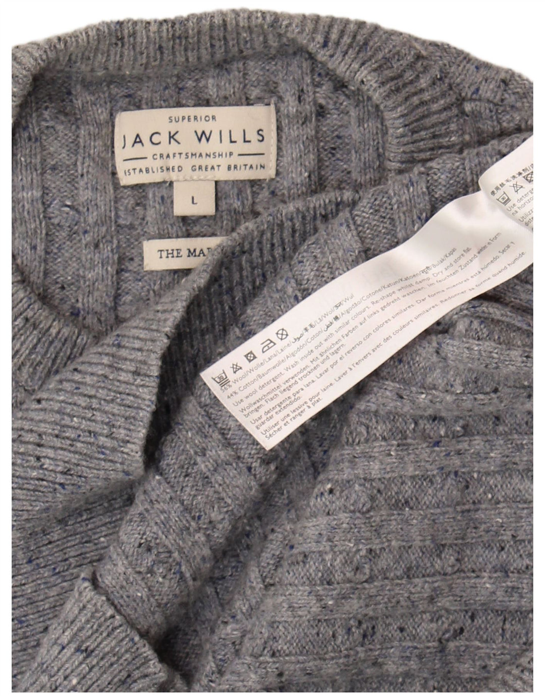 Jack Wills Jersey De Cuello Redondo Para Hombre De Lana Gris Grande