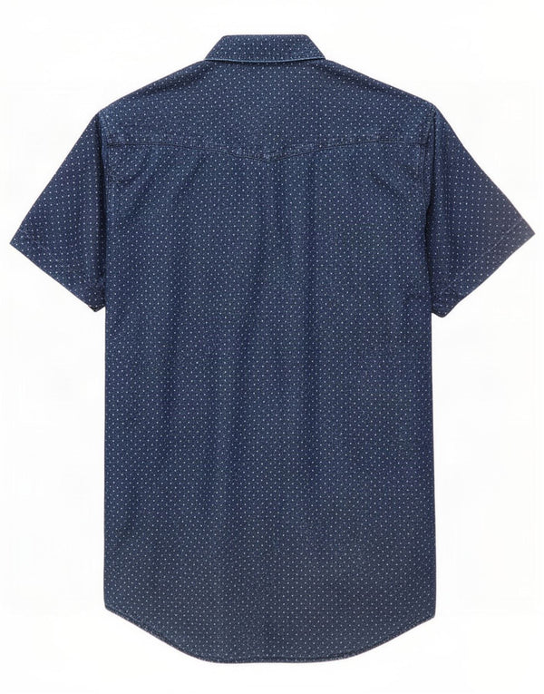 Levi's Camisa de manga corta con ajuste moderno para hombre, algodón con lunares en azul marino mediano