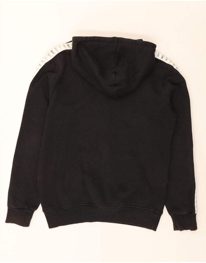 REEBOK Sudadera con capucha clásica y gráfica para hombre, talla pequeña, algodón negro con bloques de color