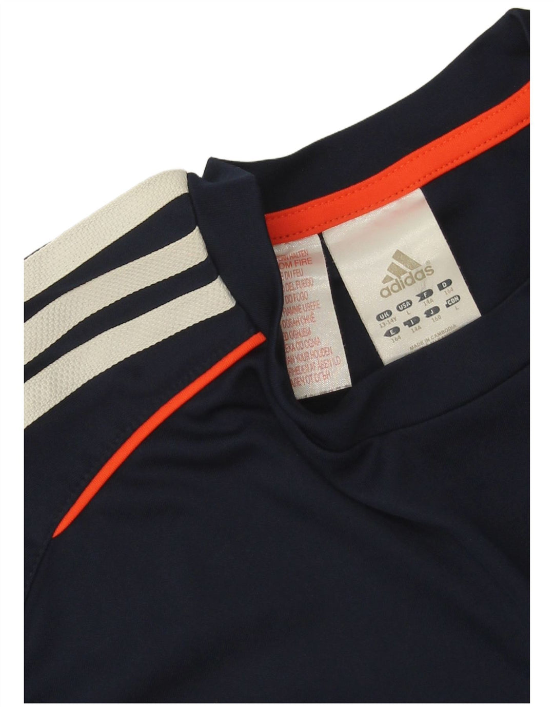 Adidas Camiseta Niño Top 13-14 Años Azul Marino Colorblock Poliéster