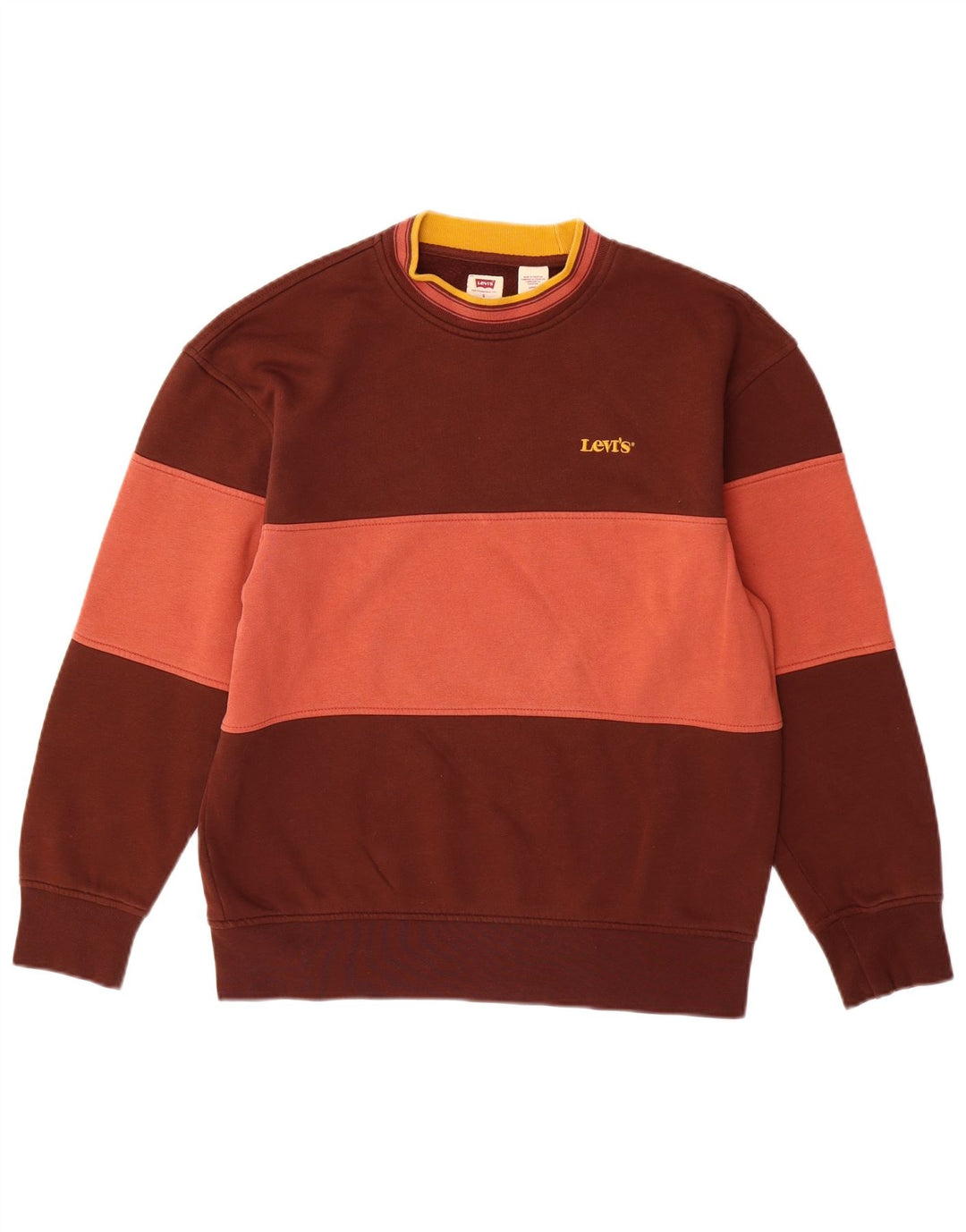 Levi's Hombre Sudadera Relaxed Jumper Small Marrón Colorblock Algodón