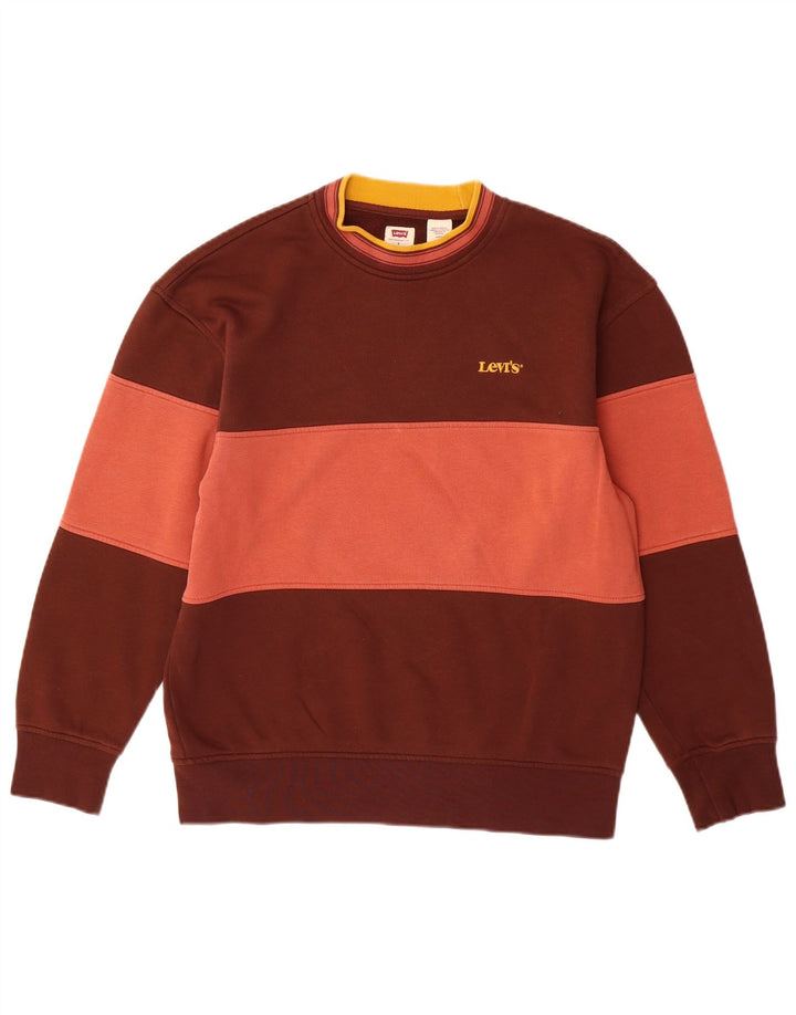 Levi's Hombre Sudadera Relaxed Jumper Small Marrón Colorblock Algodón