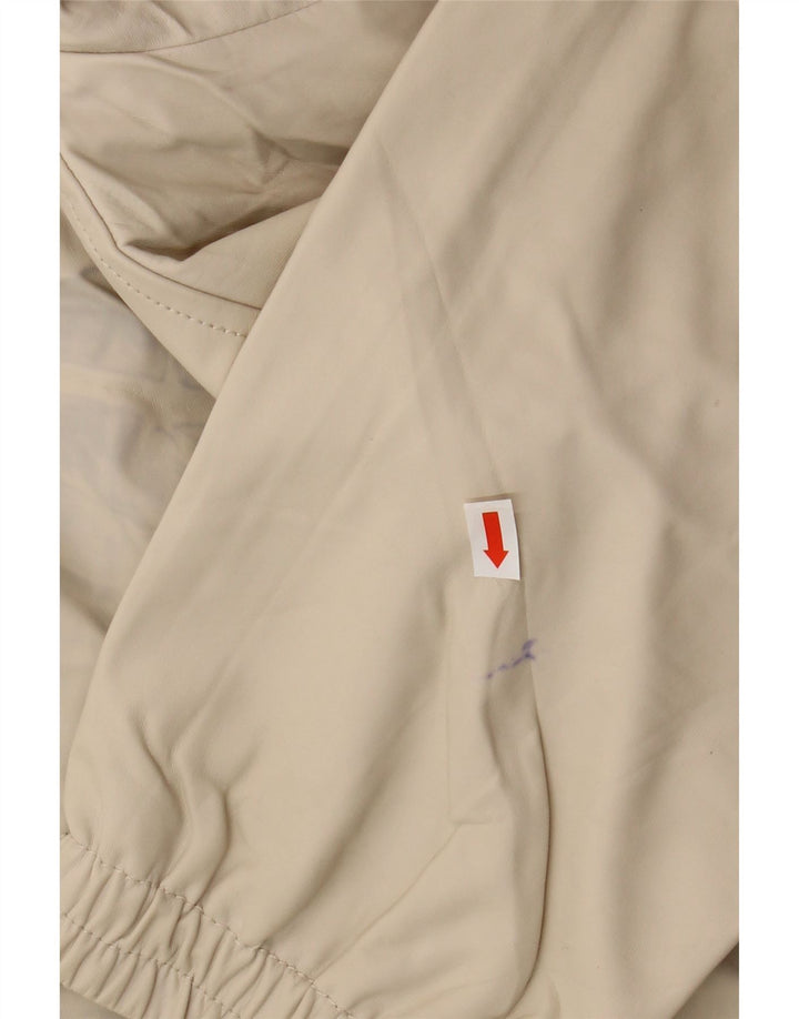 Zara Mujer Abrigo Cortavientos Con Capucha UK 46 Grande Poliéster Beige