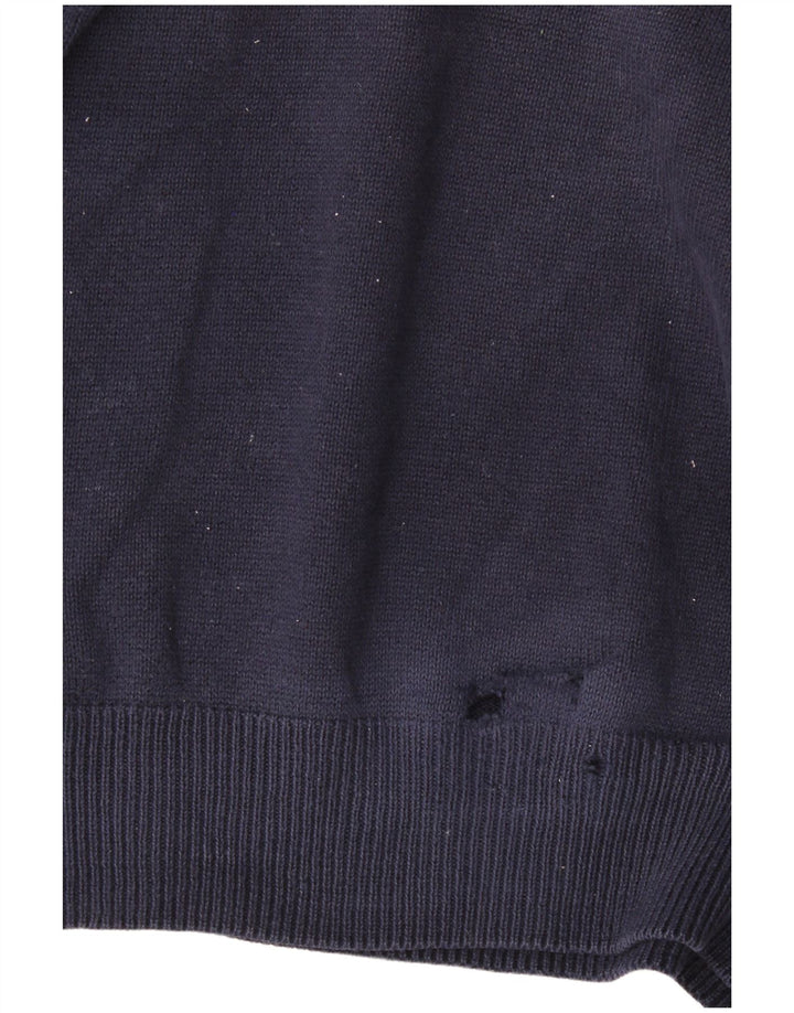 Marks & Spencer Suéter con Cuello en V para Hombre Algodón Azul Marino Mediano