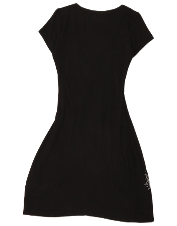 Desigual Vestido Acampanado para Mujer UK 40 Medium Black Paisley Viscosa