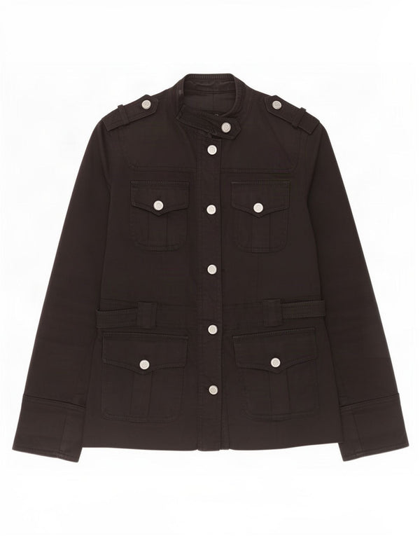Massimo Dutti Chaqueta Militar Mujer UK 10 Small Algodón Negro