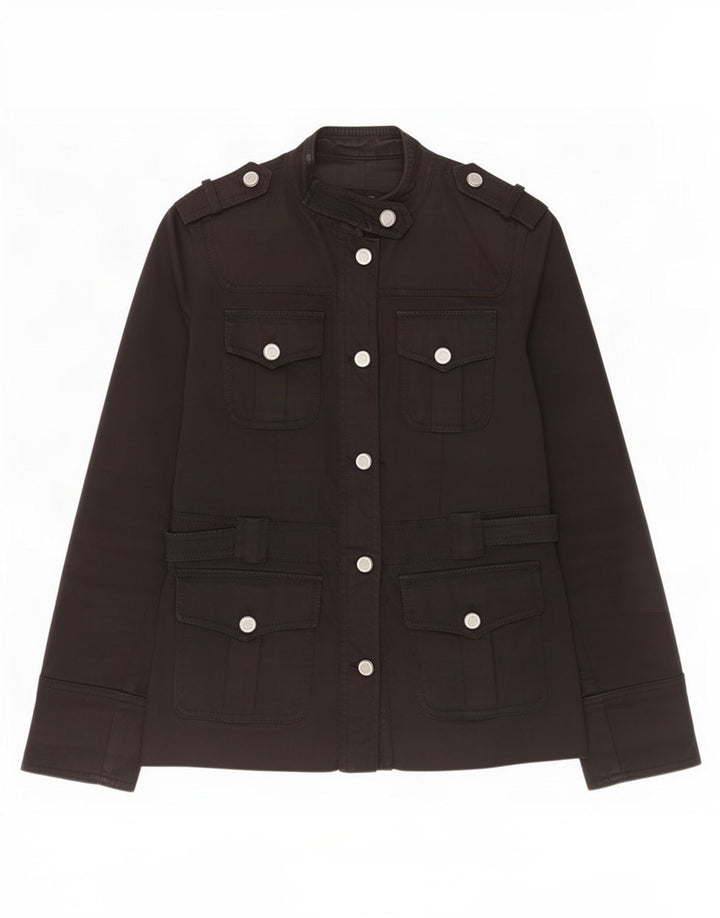 Massimo Dutti Chaqueta Militar Mujer UK 10 Small Algodón Negro