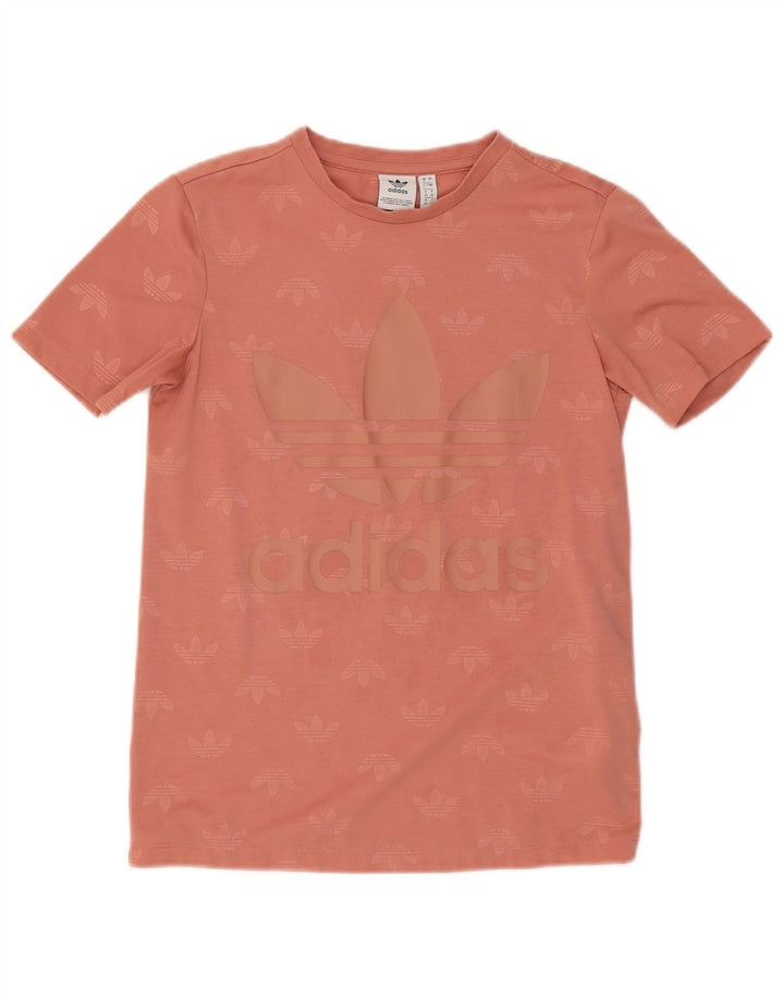 Adidas Camiseta gráfica para mujer Top UK 8 Small Pink Poliéster