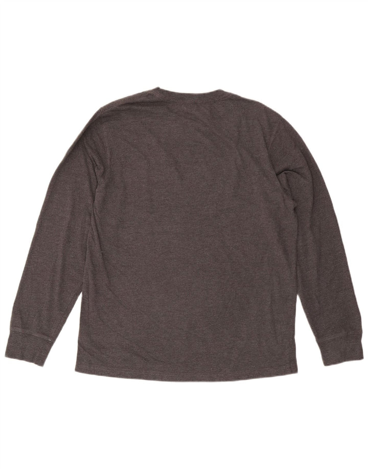 EDDIE BAUER Camiseta Hombre Manga Larga Algodón Gris Medio