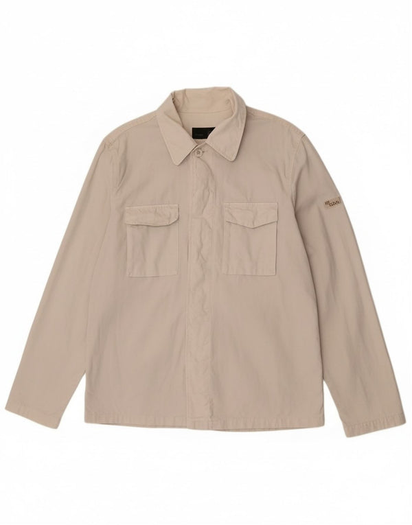 Chaqueta Bomber Gas Hombre UK 42 XL Algodón Blanco Roto