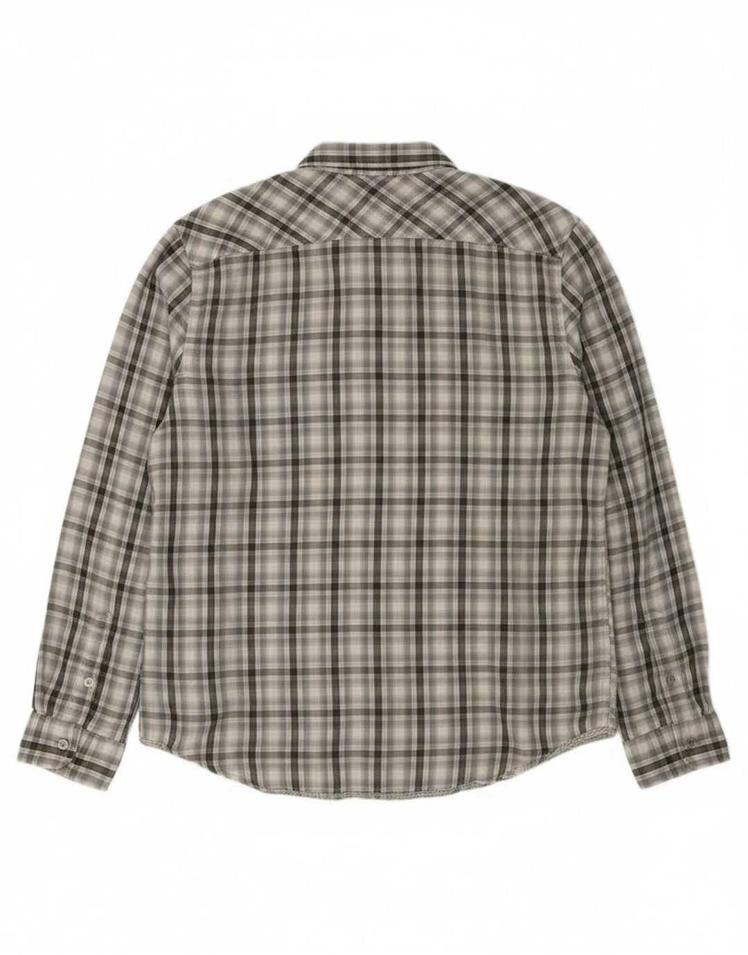 Calvin Klein Jeans Camisa militar para hombre XL Algodón a cuadros gris