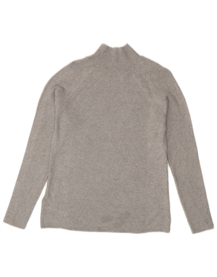 Marks & Spencer Suéter tipo jersey con cuello alto para mujer UK 40 Viscosa gris medio