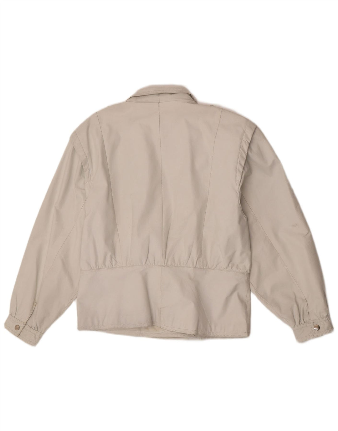 Vintage mujer chaqueta de cuero militar EU 42 cuero blanco grande