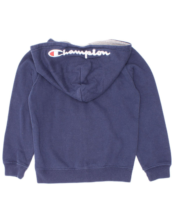 Champion Sudadera con capucha y cremallera gráfica para niños de 3 a 4 años, 2XS, algodón azul marino