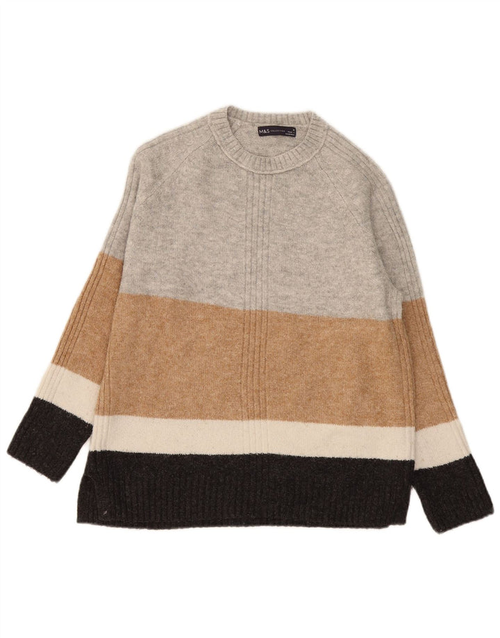 Marks & Spencer Suéter de cuello redondo para mujer UK 44 Gris medio