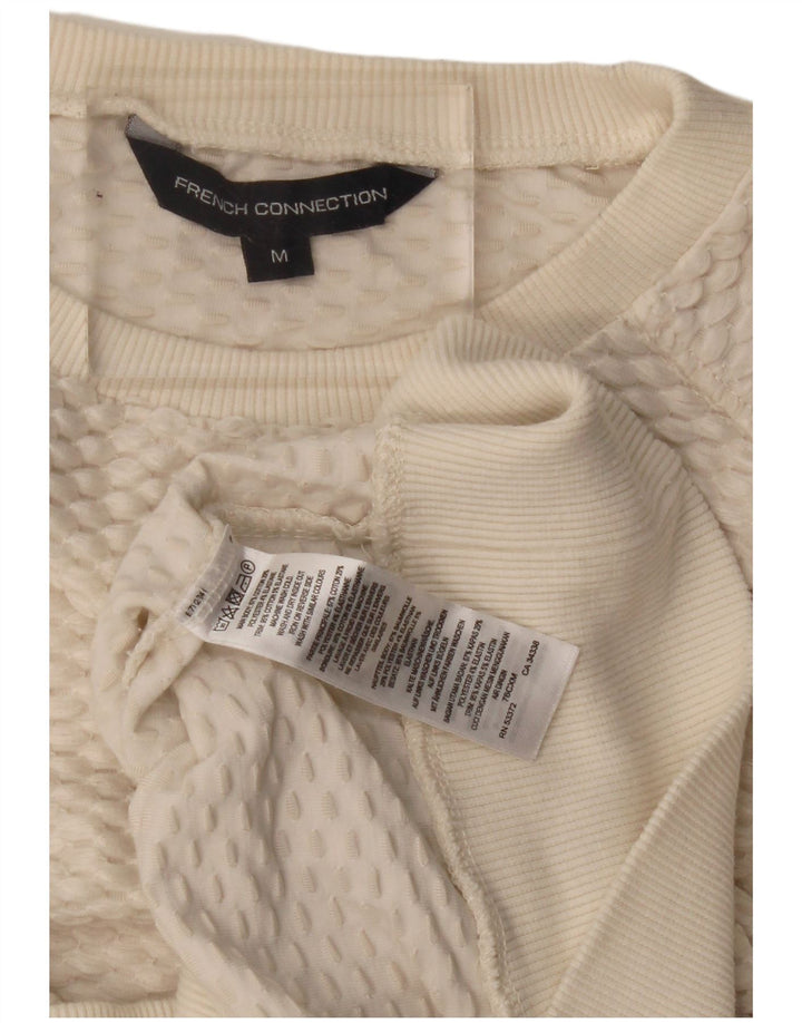 French Connection Suéter tipo jersey para mujer con cuello barco UK 44 Mediano Blanco roto