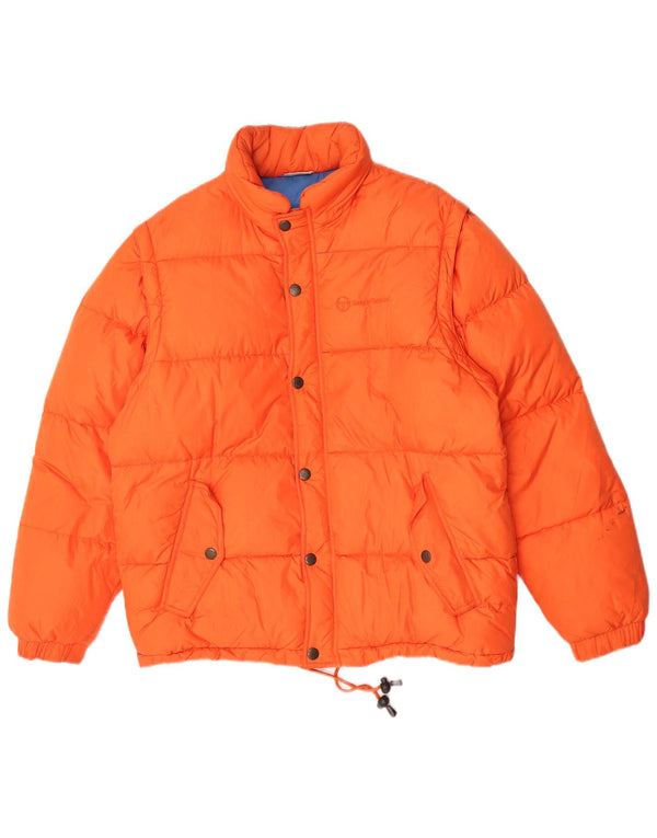 Sergio Tacchini Chaqueta acolchada con capucha para hombre UK 36 Small Naranja Poliamida