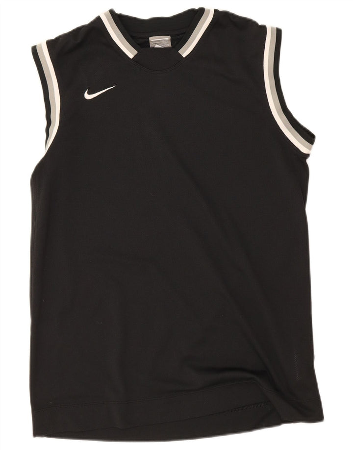 Nike Camiseta sin mangas para niño 13-14 años XL Negro Rayas Poliéster
