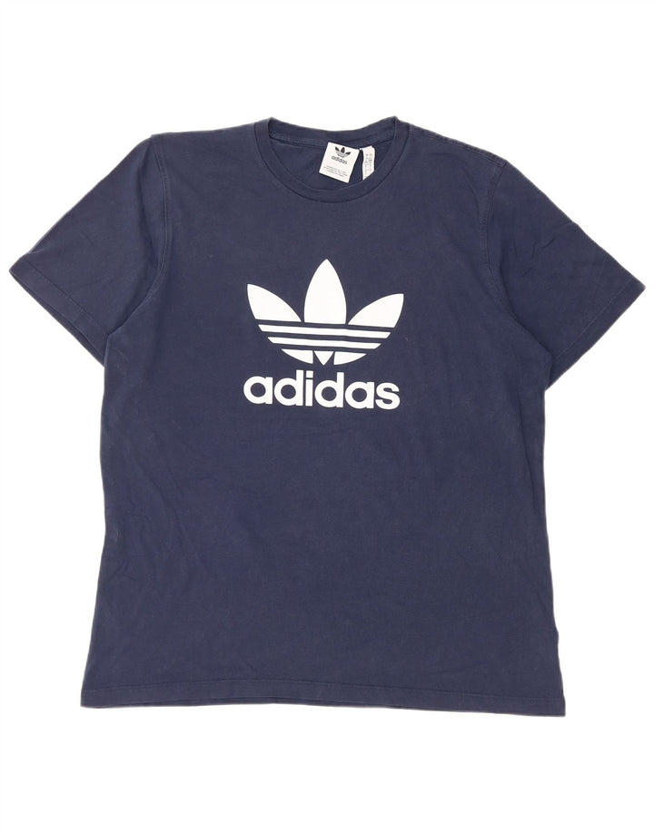 ADIDAS Camiseta gráfica para hombre Top Grande Azul marino Algodón