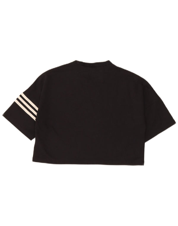 Adidas Camiseta corta extragrande para mujer UK 8/10 Small Black Cotton