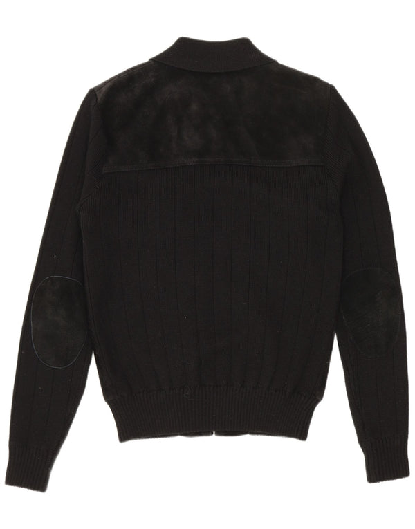 VINTAGE Chaqueta bomber de ante para hombre EU 50 Cuero negro grande