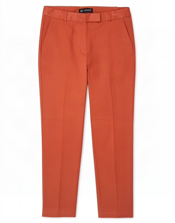 Marks & Spencer Pantalones de traje ajustados para mujer UK 12 Medium W32 L25 Naranja