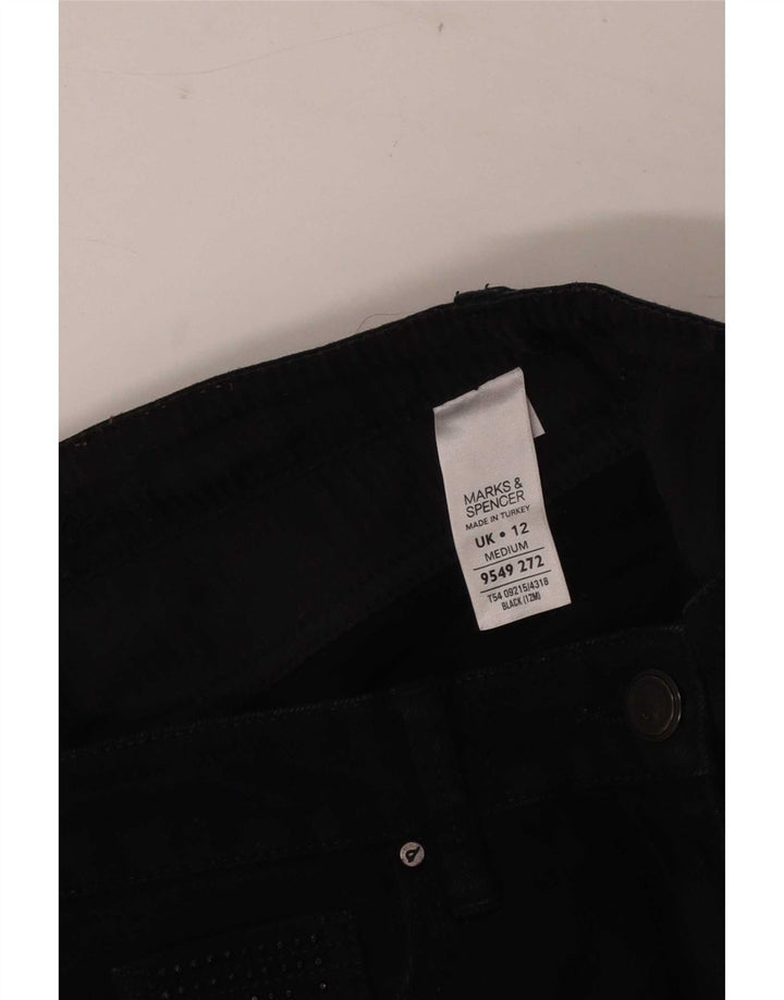 Marks & Spencer Vaqueros Bootcut para Mujer UK 12 Medium W30 L30 Algodón Negro
