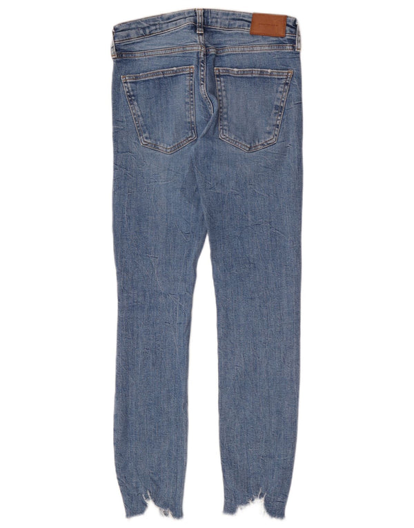 Zara Jeans Ajustados Desgastados para Mujer EU 38 Small W28 L28 Azul