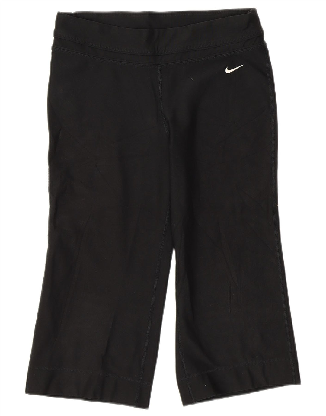 Nike Mujer Capri Chándal Pantalones Reino Unido 8/10 Pequeño Negro Poliéster