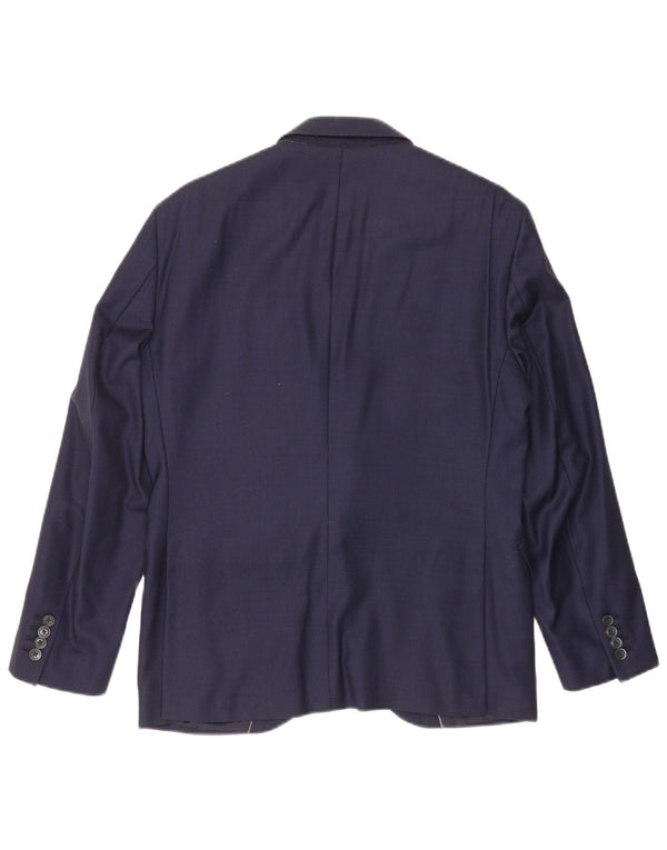 Hackett Chaqueta tipo blazer de 2 botones para hombre UK 40 Large Lana azul marino
