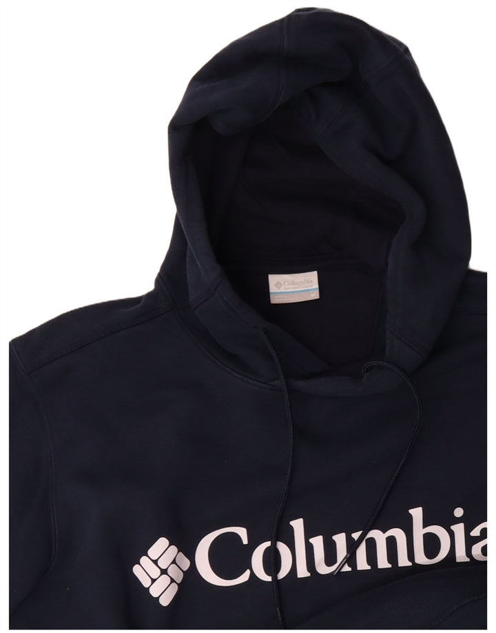COLUMBIA Jersey con capucha gráfica para hombre Algodón azul marino mediano