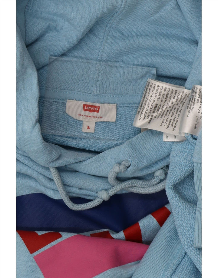 LEVI'S Jersey con capucha y gráfico extragrande para mujer UK 10 Small Blue Cotton