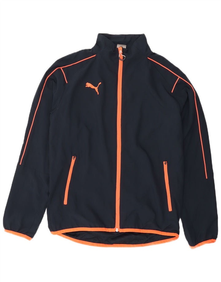 PUMA - Chaqueta de chándal para hombre, talla pequeña, poliéster azul marino