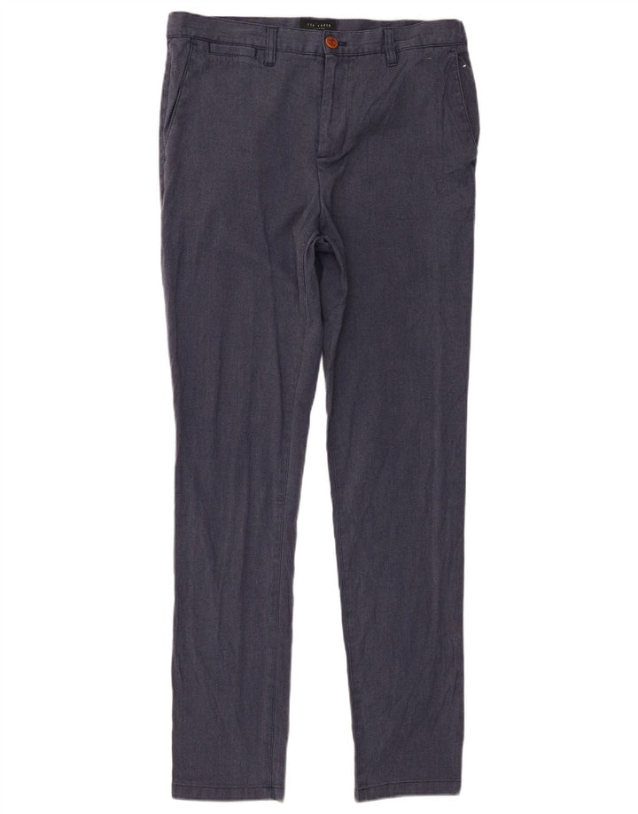 Pantalones chinos ajustados para hombre de Ted Baker W30 L31 Poliéster azul marino
