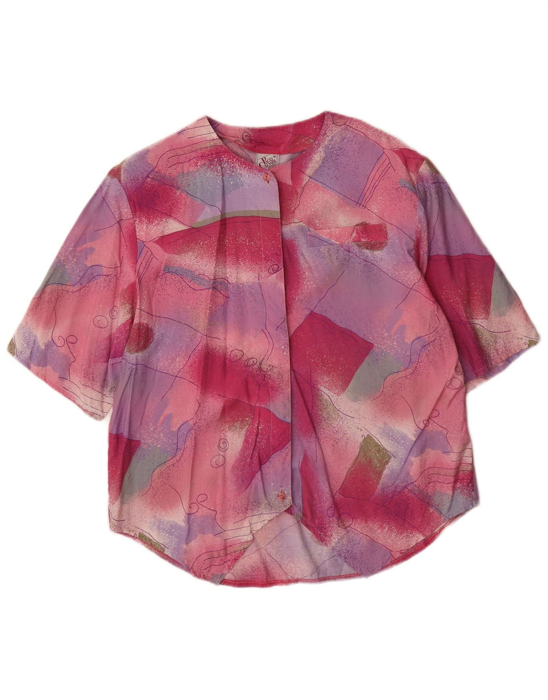 Paco Calvari Blusa Camisera Mujer EU 42 Grande Multicolor Geométrica