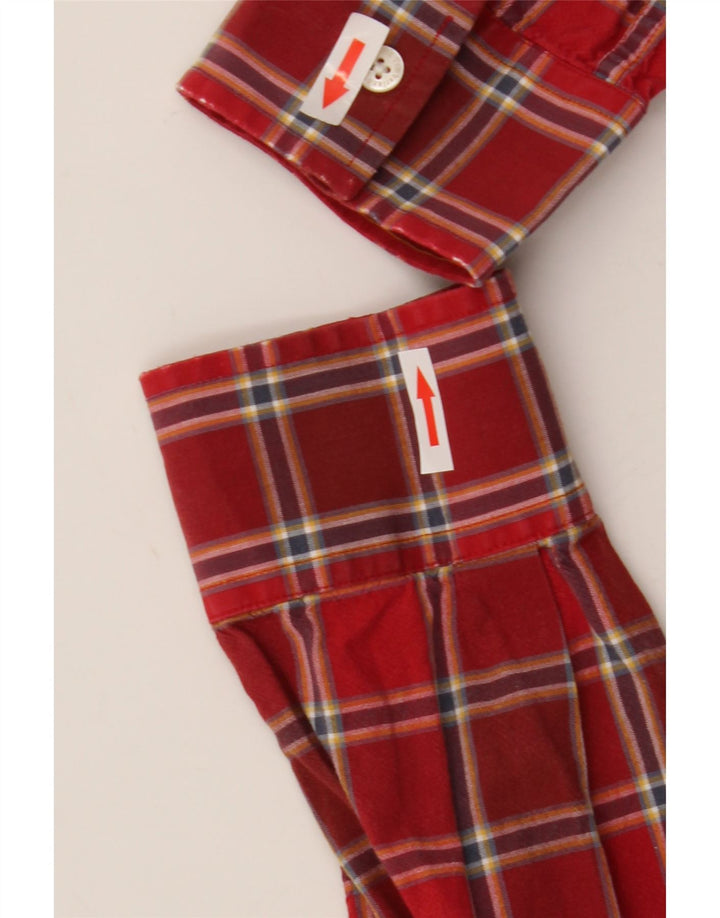 Camisa Timberland Hombre Grande A Cuadros Rojos De Algodón