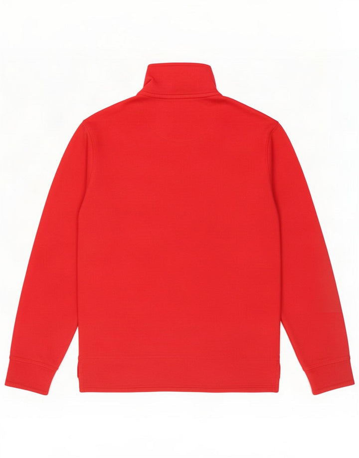Weird Fish Sudadera con cuello y cremallera para hombre Jersey de algodón rojo medio
