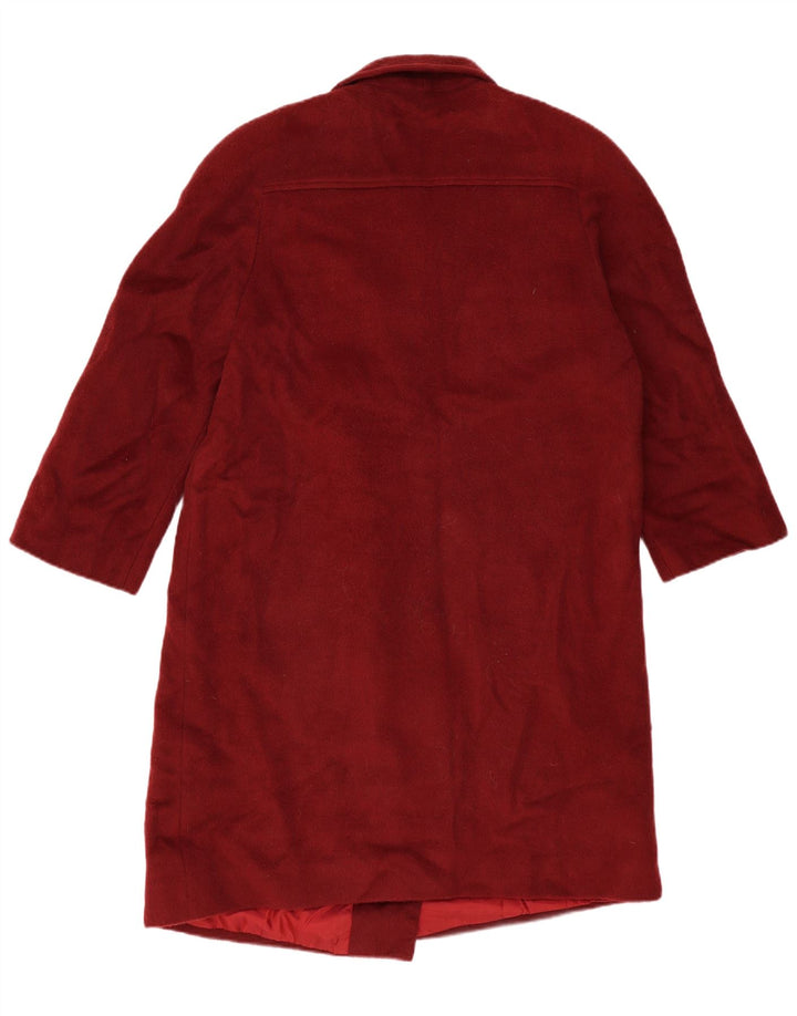 VINTAGE Abrigo cruzado de mujer IT 48 XL Lana burdeos