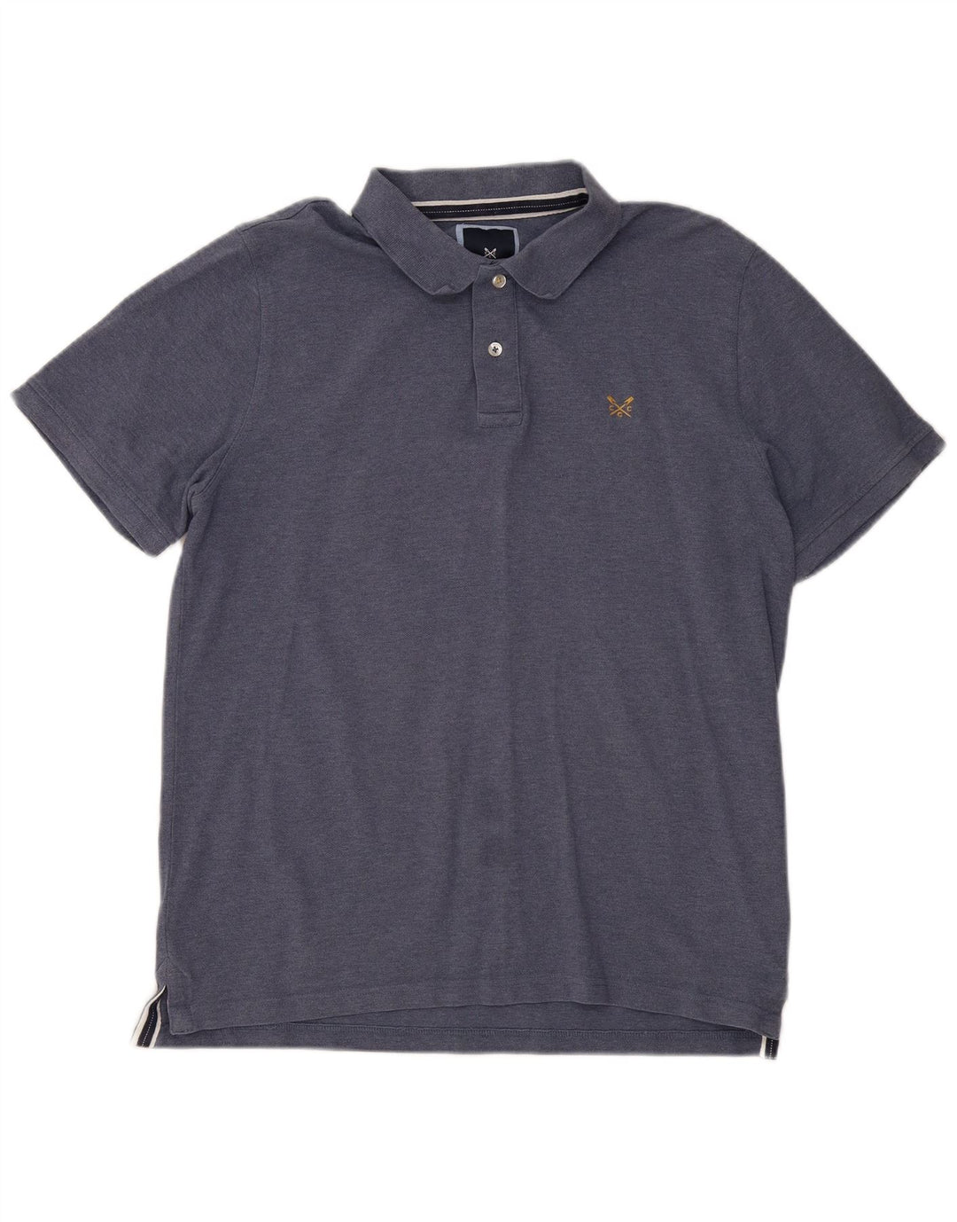CREW CLOTHING Polo para hombre grande azul marino algodón