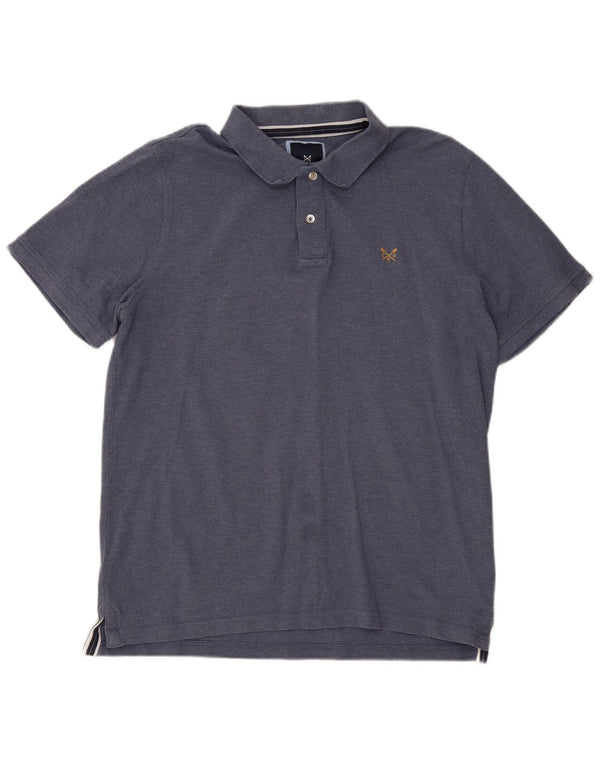 CREW CLOTHING Polo para hombre grande azul marino algodón