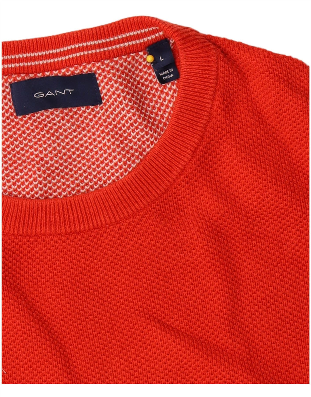 Gant Jersey De Cuello Redondo Para Hombre Jersey Grande De Algodón Naranja
