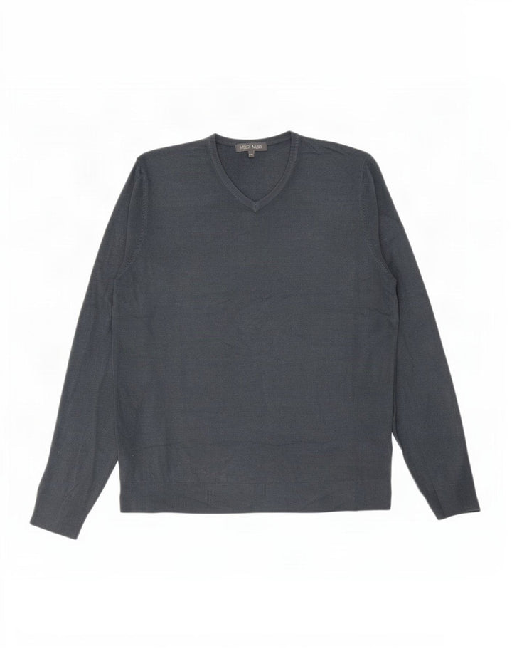 Marks & Spencer Suéter con Cuello en V para Hombre 2XL Acrílico Gris Gris