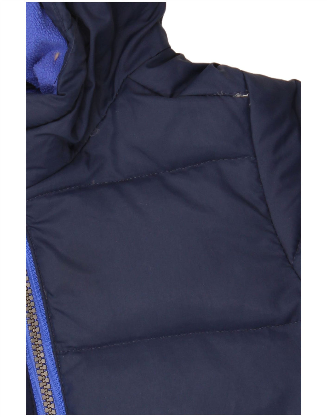 Benetton Chaqueta Acolchada Con Capucha Gráfica Para Niños 5-6 Años Azul Marino