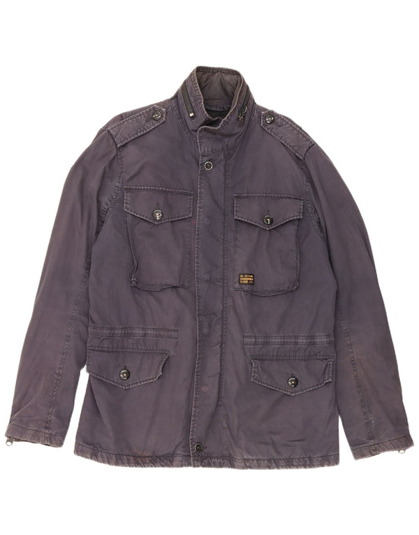 G-Star Chaqueta utilitaria con capucha para hombre UK 42 XL Algodón azul marino