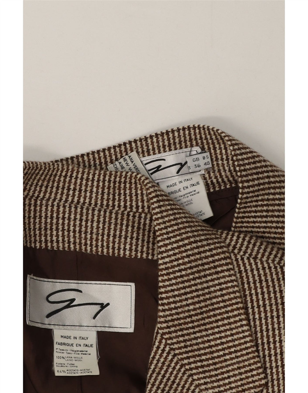 Genny Conjunto de falda de 2 piezas con 2 botones para mujer UK 14 Medium W32 Brown Houndstooth