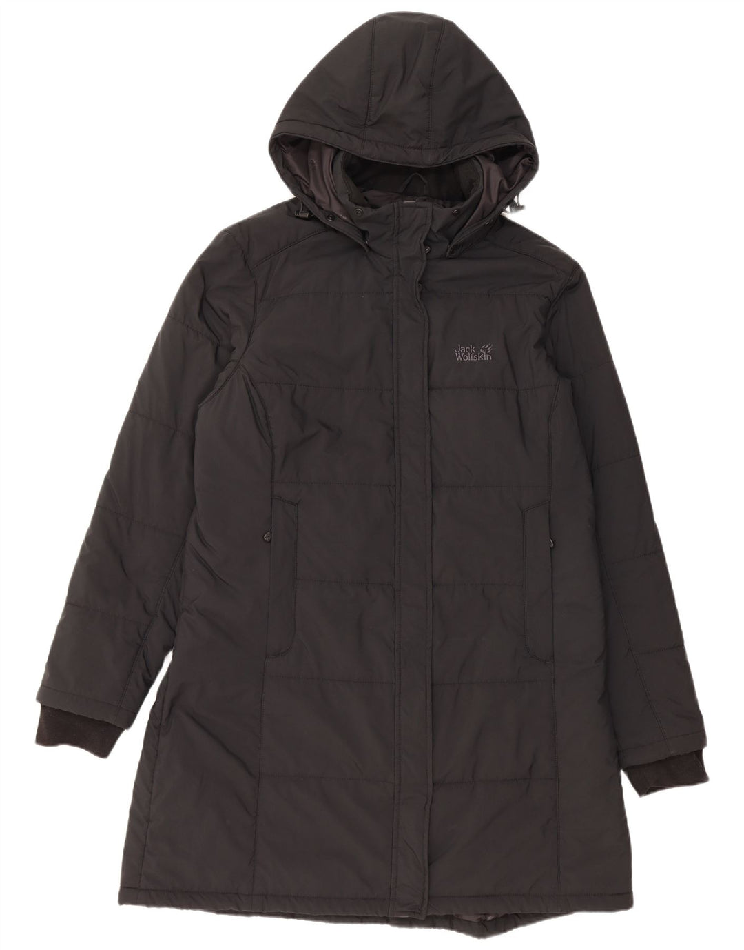 JACK WOLFSKIN Abrigo acolchado con capucha para mujer ES 22/24 2XL Negro Poliéster