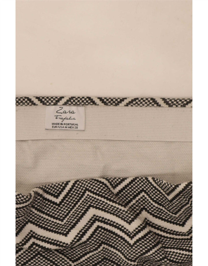 Zara Mujer Trafaluc Minifalda Mediana W28 Gris Chevron