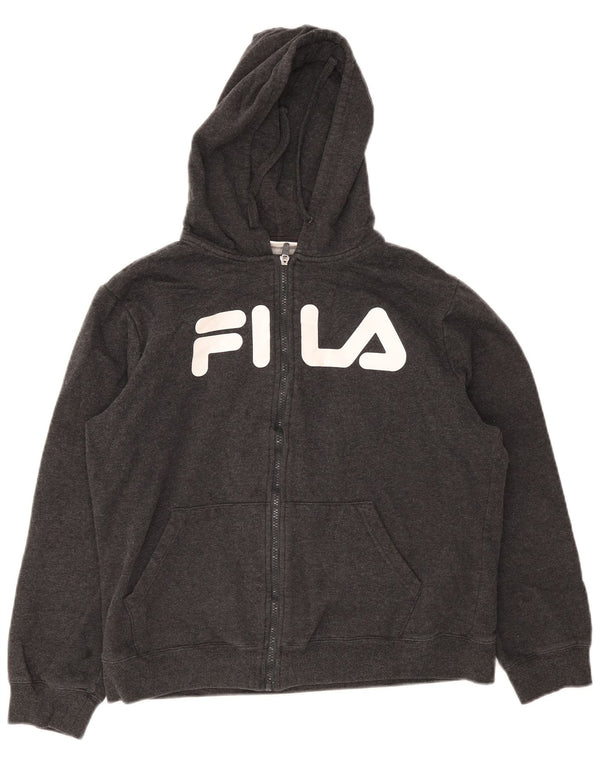 Fila Sudadera con capucha y cremallera gráfica para niños 15-16 años Algodón gris