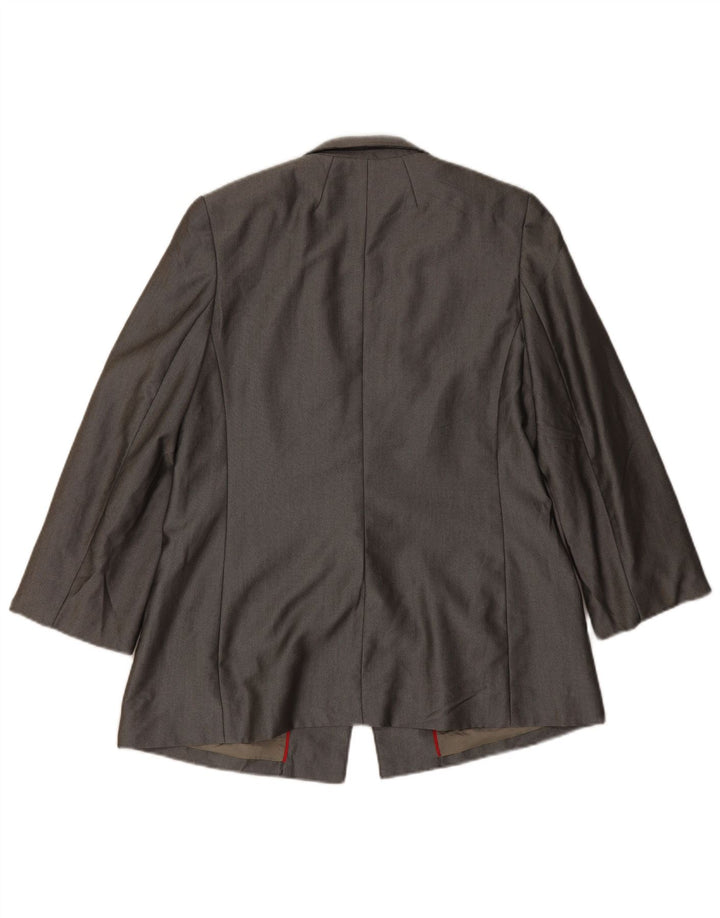 Oasis Chaqueta tipo blazer con 1 botón y manga 3/4 para mujer UK 46 Poliéster gris grande
