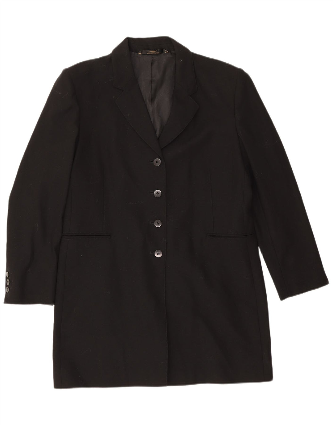 Marks & Spencer Abrigo para mujer UK 46 Grande Lana nueva negra